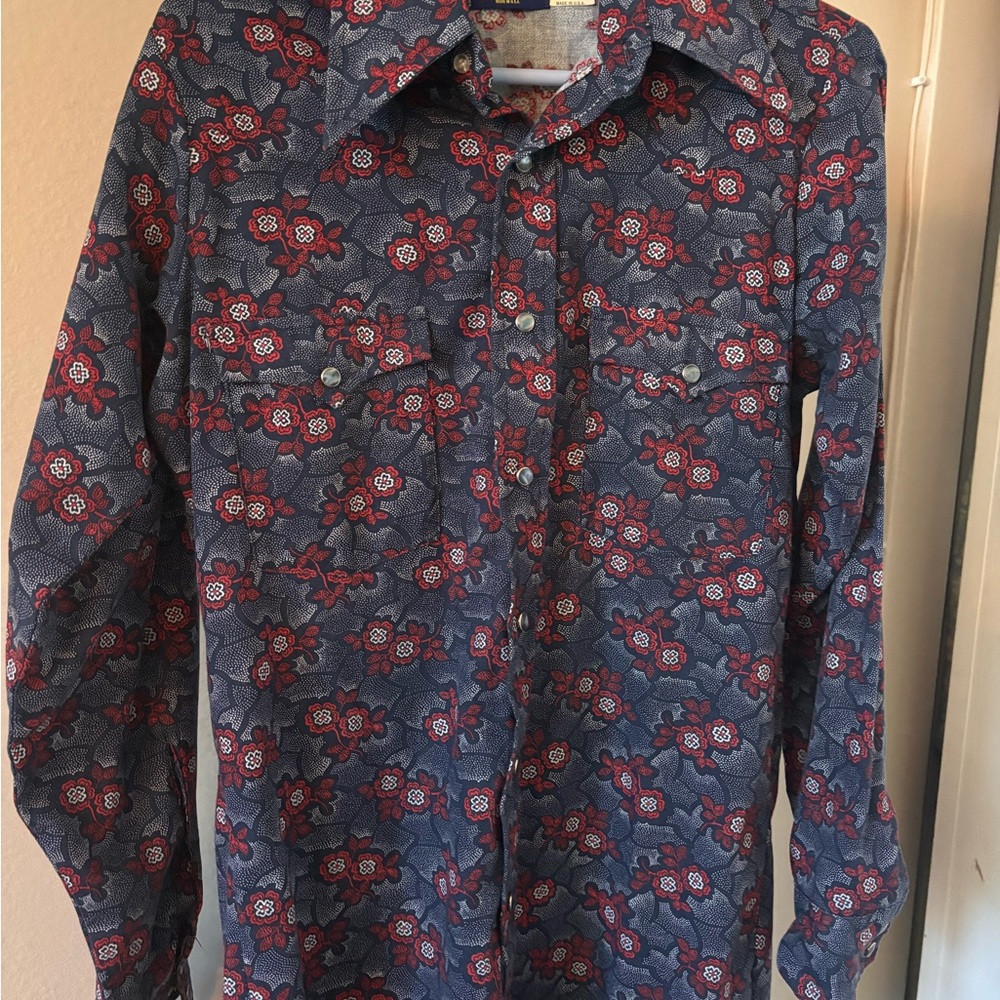 Wrangler Red and Blue Floral Men's Shirt